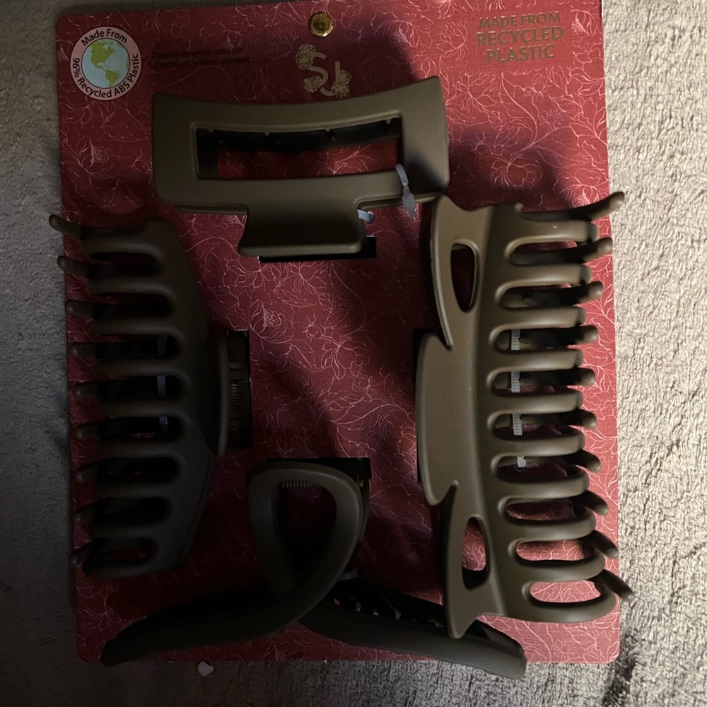 Hair claws 4 pack matte brown